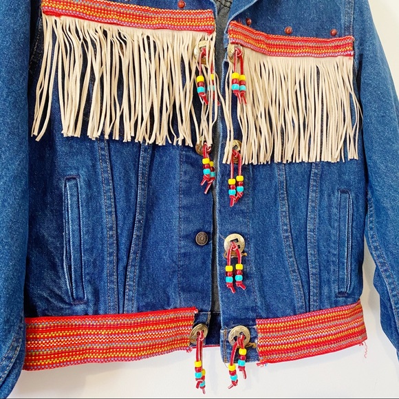 Vintage Plain Pocket Embellished Denim Jacket - Picture 2 of 9